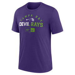 Tampa Bay Rays Rewind Review Slash Tri-Blend T-Shirt - Heather Purple | Nike