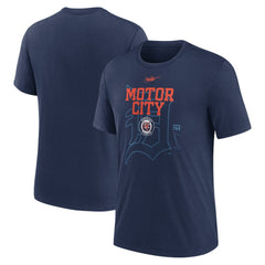 Detroit Tigers Rewind Retro Tri-Blend T-Shirt - Navy | Nike