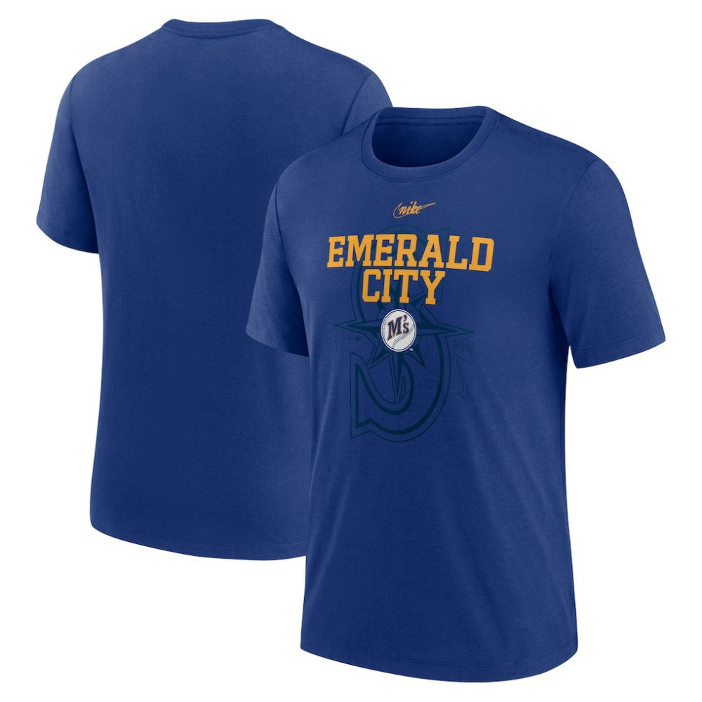 Seattle Mariners Rewind Retro Tri-Blend T-Shirt - Royal | Nike