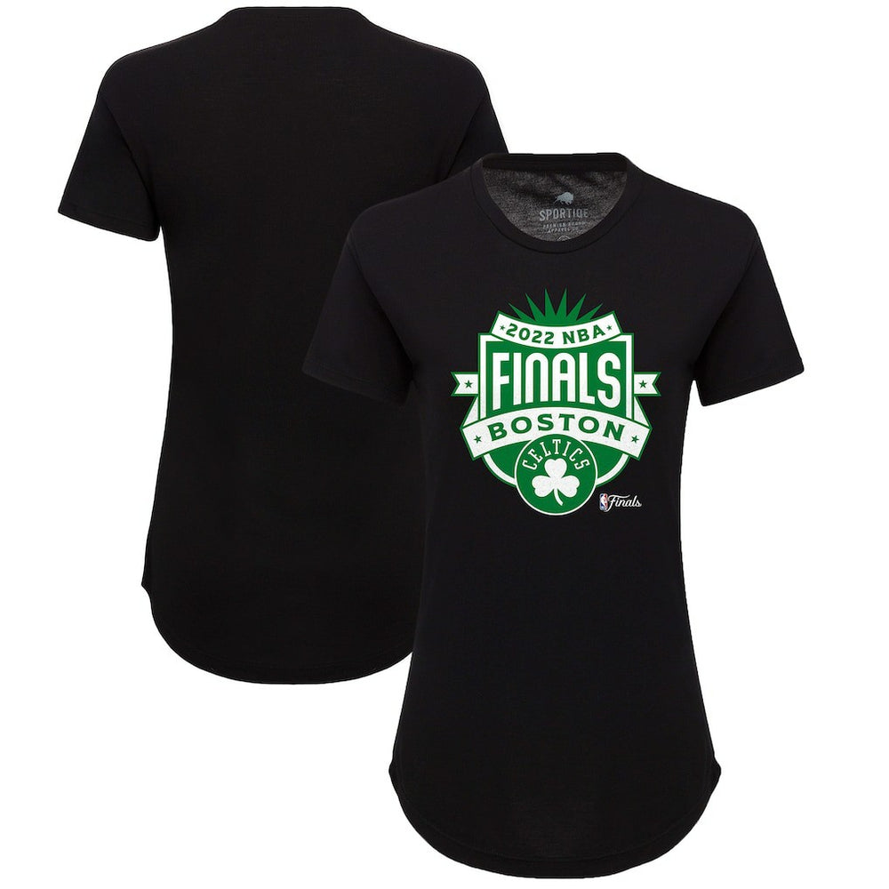 Boston Celtics Sportiqe Women's 2022 NBA Finals Crest Phoebe T-Shirt - Black online