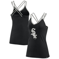 Chicago White Sox Women's Barrel It Up Cross Back V-Neck Tank Top - Black