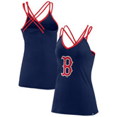 Boston Red Sox Women's Barrel It Up Cross Back V-Neck Tank Top - Navy