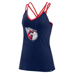 Cleveland Guardians Women's Barrel It Up Cross Back V-Neck Tank Top - Navy