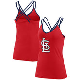 St. Louis Cardinals Women's Barrel It Up Cross Back V-Neck Tank Top - Red