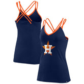 Houston Astros Women's Barrel It Up Cross Back V-Neck Tank Top - Navy