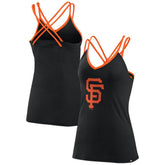 San Francisco Giants Women's Barrel It Up Cross Back V-Neck Tank Top - Black