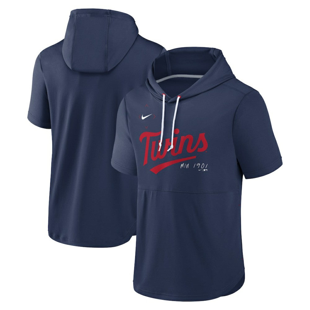 Minnesota Twins Springer Short Sleeve Team Pullover Hoodie - Navy | Nike