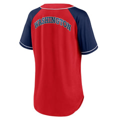 Washington Nationals Women's Ultimate Style Raglan V-Neck T-Shirt - Red