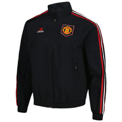 Manchester United 2022/23 On-Field Team Logo Anthem Reversible Full-Zip Jacket - Black | Adidas shop