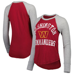 Washington Commanders Touch Women's Waffle Raglan Lightweight Long Sleeve T-Shirt - Burgundy cheap