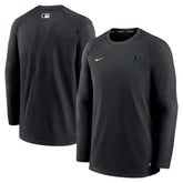 Miami Marlins Authentic Collection Logo Performance Long Sleeve T-Shirt - Black | Nike