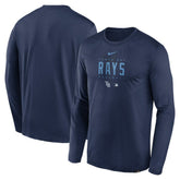 Tampa Bay Rays Authentic Collection Team Logo Legend Performance Long Sleeve T-Shirt - Navy | Nike