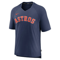 Houston Astros Authentic Collection Pregame Raglan Performance V-Neck T-Shirt - Navy | Nike