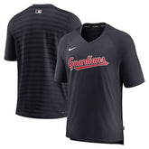 Cleveland Guardians Authentic Collection Pregame Raglan Performance V-Neck T-Shirt - Navy | Nike