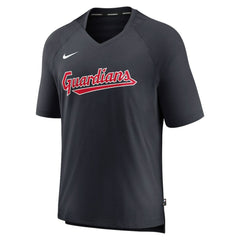 Cleveland Guardians Authentic Collection Pregame Raglan Performance V-Neck T-Shirt - Navy | Nike