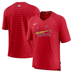 St. Louis Cardinals Authentic Collection Pregame Raglan Performance V-Neck T-Shirt - Red | Nike