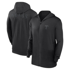Texas Rangers Authentic Collection Travel Performance Lightweight Full-Zip Hoodie - Black | Nike