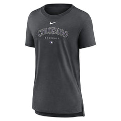 Colorado Rockies Women's Authentic Collection Early Work Tri-Blend T-Shirt - Heather Charcoal | Nike