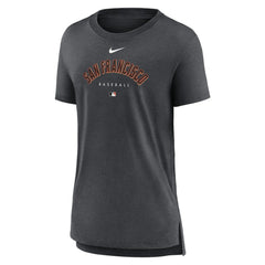 San Francisco Giants Women's Authentic Collection Early Work Tri-Blend T-Shirt - Heather Charcoal | Nike