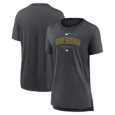 San Diego Padres Women's Authentic Collection Early Work Tri-Blend T-Shirt - Heather Charcoal | Nike