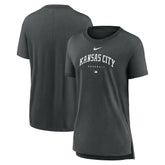 Kansas City Royals Women's Authentic Collection Early Work Tri-Blend T-Shirt - Heather Charcoal | Nike