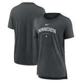 Minnesota Twins Women's Authentic Collection Early Work Tri-Blend T-Shirt - Heather Charcoal | Nike
