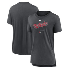Washington Nationals Women's Authentic Collection Early Work Tri-Blend T-Shirt - Heather Charcoal | Nike