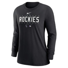 Colorado Rockies Women's Authentic Collection Legend Performance Long Sleeve T-Shirt - Black | Nike