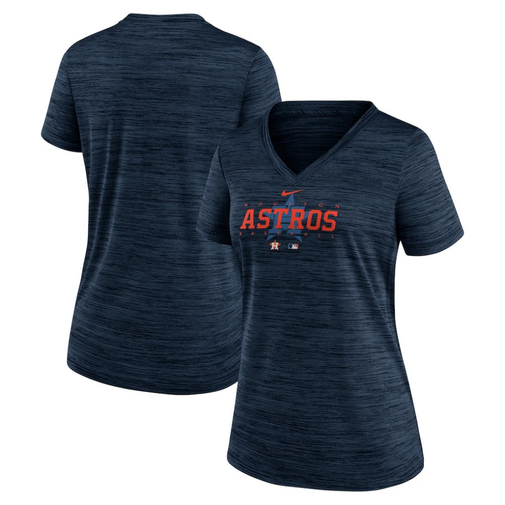 Houston Astros Women's Authentic Collection Velocity Practice Performance V-Neck T-Shirt - Navy | Nike