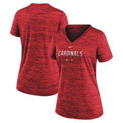 St. Louis Cardinals Women's Authentic Collection Velocity Practice Performance V-Neck T-Shirt - Red | Nike