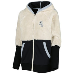 Chicago White Sox G-III 4Her by Carl Banks Women's Shuffle It Raglan Full-Zip Hoodie - Oatmeal/Black