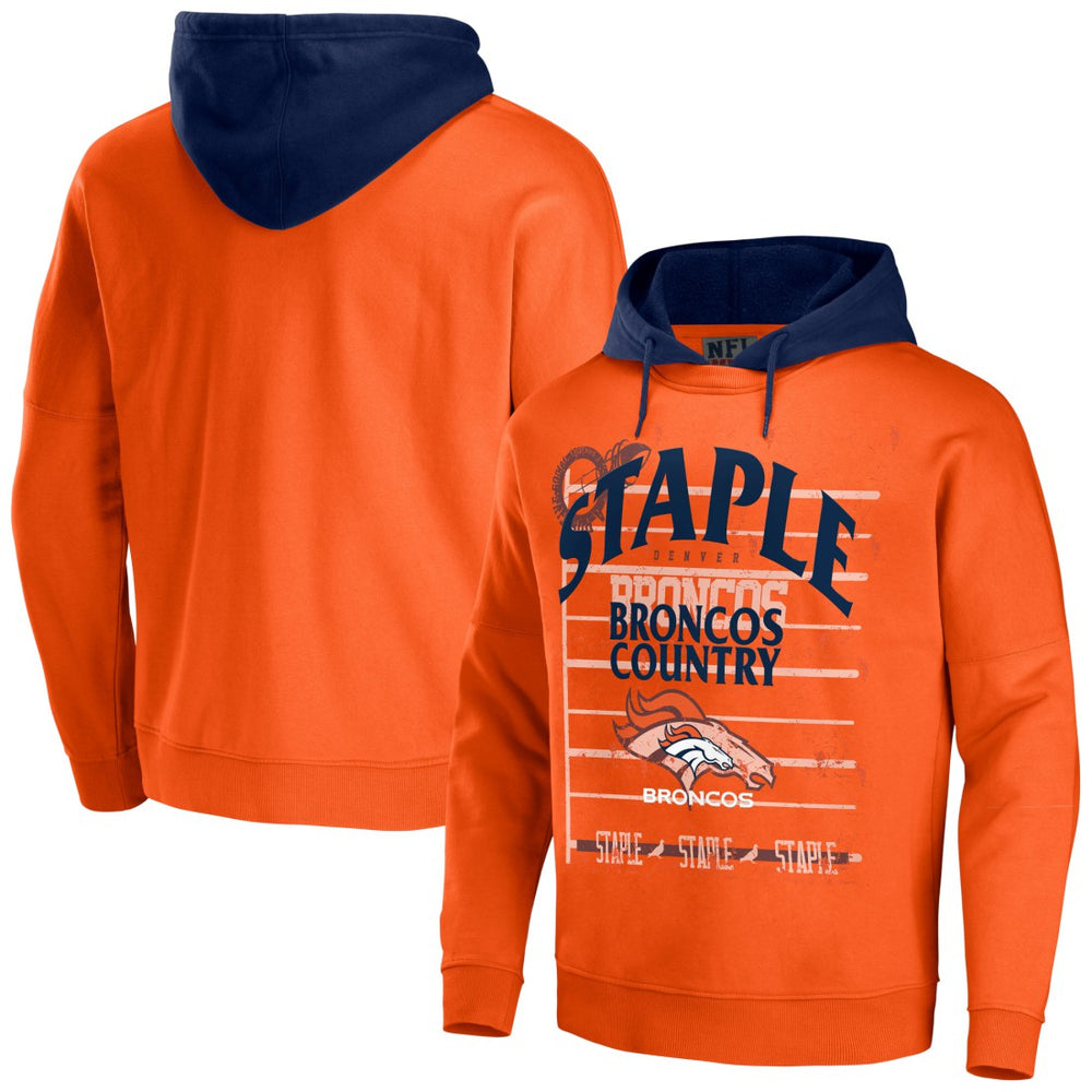 Denver Broncos NFL x Staple Throwback Vintage Wash Pullover Hoodie - Orange online