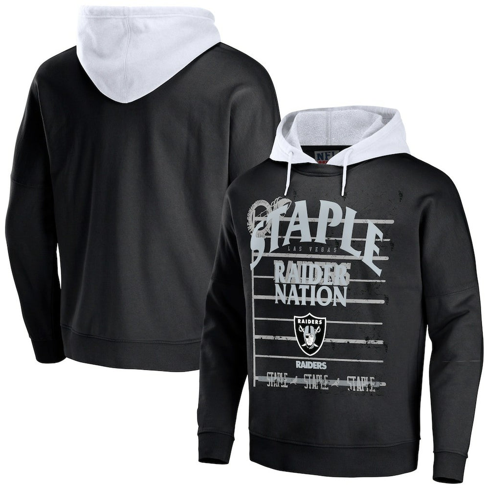 Las Vegas Raiders NFL x Staple Throwback Vintage Wash Pullover Hoodie - Black discount