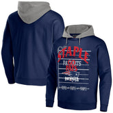 New England Patriots NFL x Staple Throwback Vintage Wash Pullover Hoodie - Navy discount