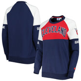 Cleveland Guardians Starter Women's Baseline Raglan Pullover Sweatshirt - Navy/Red