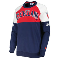 Cleveland Guardians Starter Women's Baseline Raglan Pullover Sweatshirt - Navy/Red