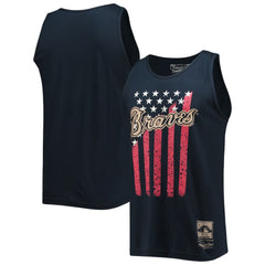 Atlanta Braves Cooperstown Collection Stars and Stripes Tank Top - Navy | Mitchell & Ness