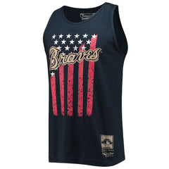 Atlanta Braves Cooperstown Collection Stars and Stripes Tank Top - Navy | Mitchell & Ness