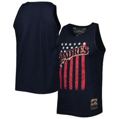 San Diego Padres Cooperstown Collection Stars and Stripes Tank Top - Navy | Mitchell & Ness