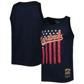 St. Louis Cardinals Cooperstown Collection Stars and Stripes Tank Top - Navy | Mitchell & Ness
