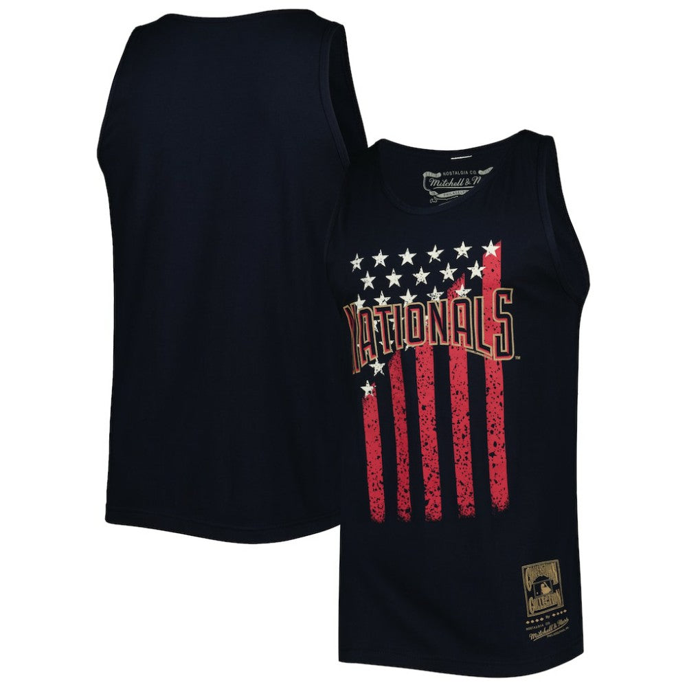 Washington Nationals Cooperstown Collection Stars and Stripes Tank Top - Navy | Mitchell & Ness