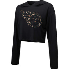 Tennessee Titans Majestic Threads Women's Leopard Cropped Pullover Hoodie - Black cheap