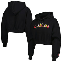 Arizona Cardinals The Wild Collective Women's Cropped Pullover Hoodie - Black for sale