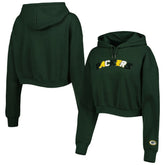 Green Bay Packers The Wild Collective Women's Cropped Pullover Hoodie - Green outlet