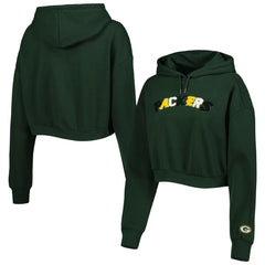 Green Bay Packers The Wild Collective Women's Cropped Pullover Hoodie - Green outlet