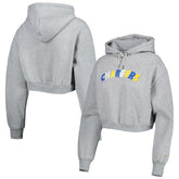 Los Angeles Chargers The Wild Collective Women's Cropped Pullover Hoodie - Gray discount