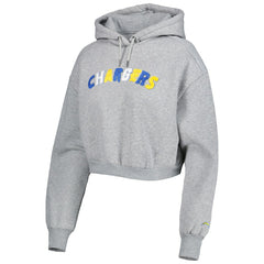 Los Angeles Chargers The Wild Collective Women's Cropped Pullover Hoodie - Gray discount