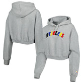 Pittsburgh Steelers The Wild Collective Women's Cropped Pullover Hoodie - Gray outlet