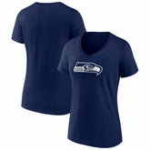 Seattle Seahawks Women's Icon Primary Logo V-Neck T-Shirt - College Navy cheap