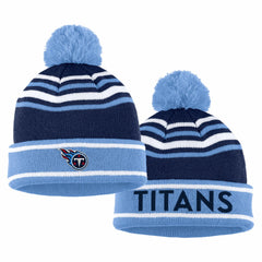 Tennessee Titans WEAR by Erin Andrews Women's Colorblock Cuffed Knit Hat with Pom and Scarf Set - Navy for sale